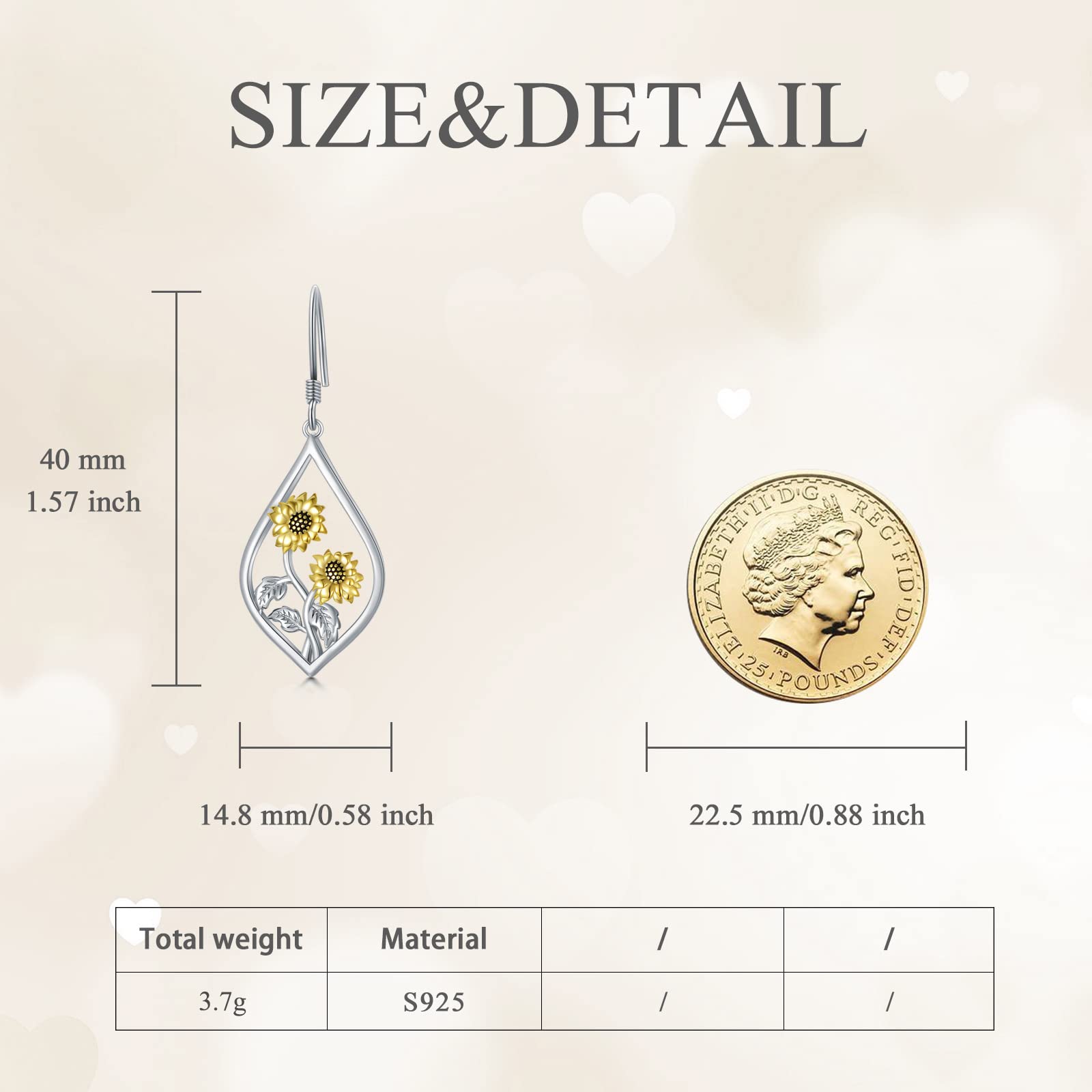 Sterling Silver Sunflower Daisy Tulip Scottish Thistle Earrings Flower Floral Dangle Drop Charm Earrings Jewellery Gifts for Women