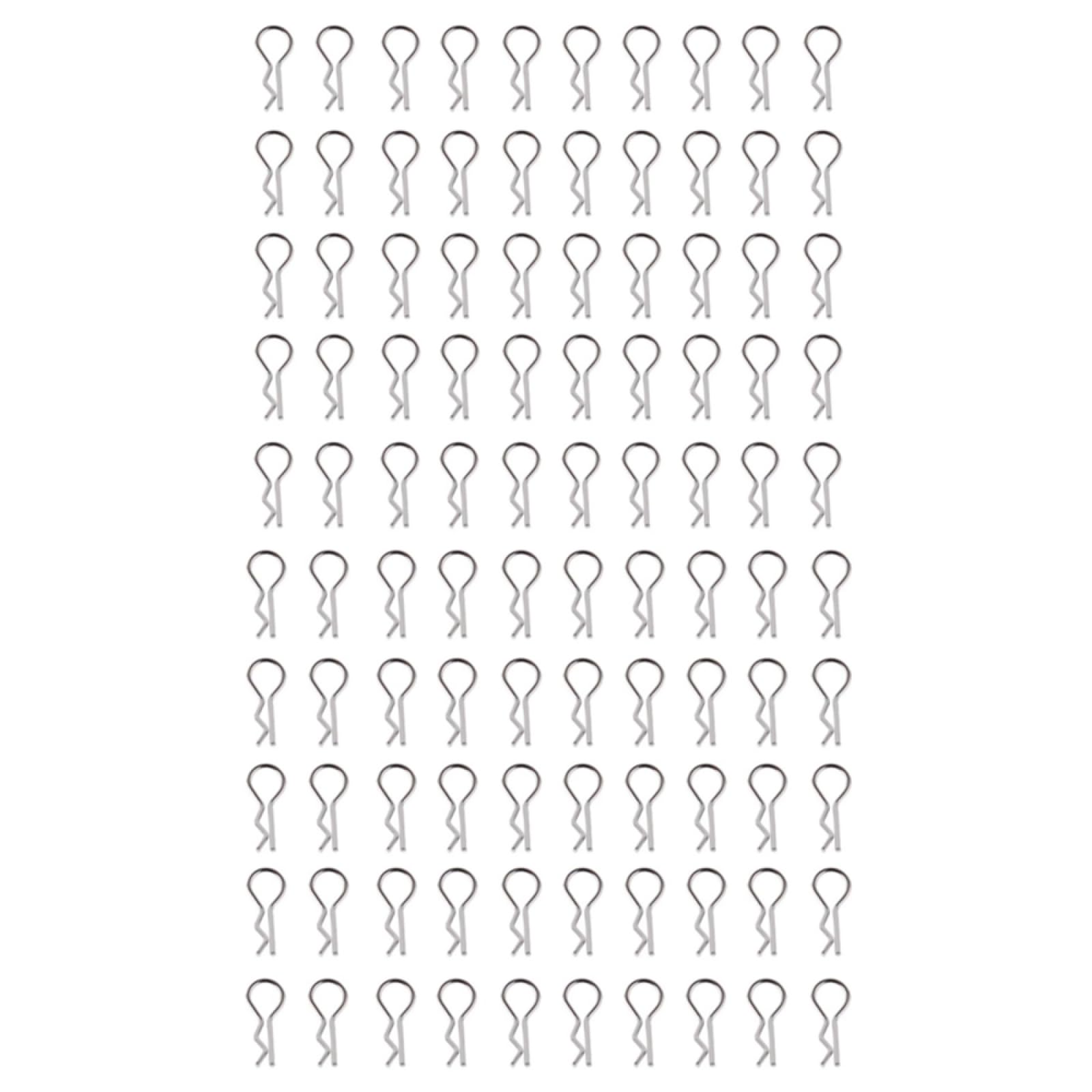 DBEIXIWEI Stainless Steel Car Toy Body Shell Clips for 1/8 1/10 1/16 RC Model Car, 100PCS