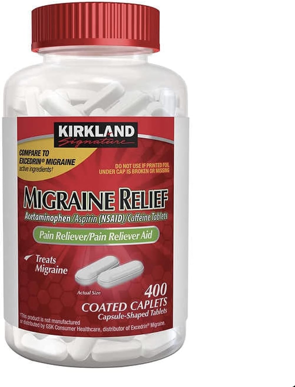 VITACRUSH Kirkland Migraine Relief, 400 Count