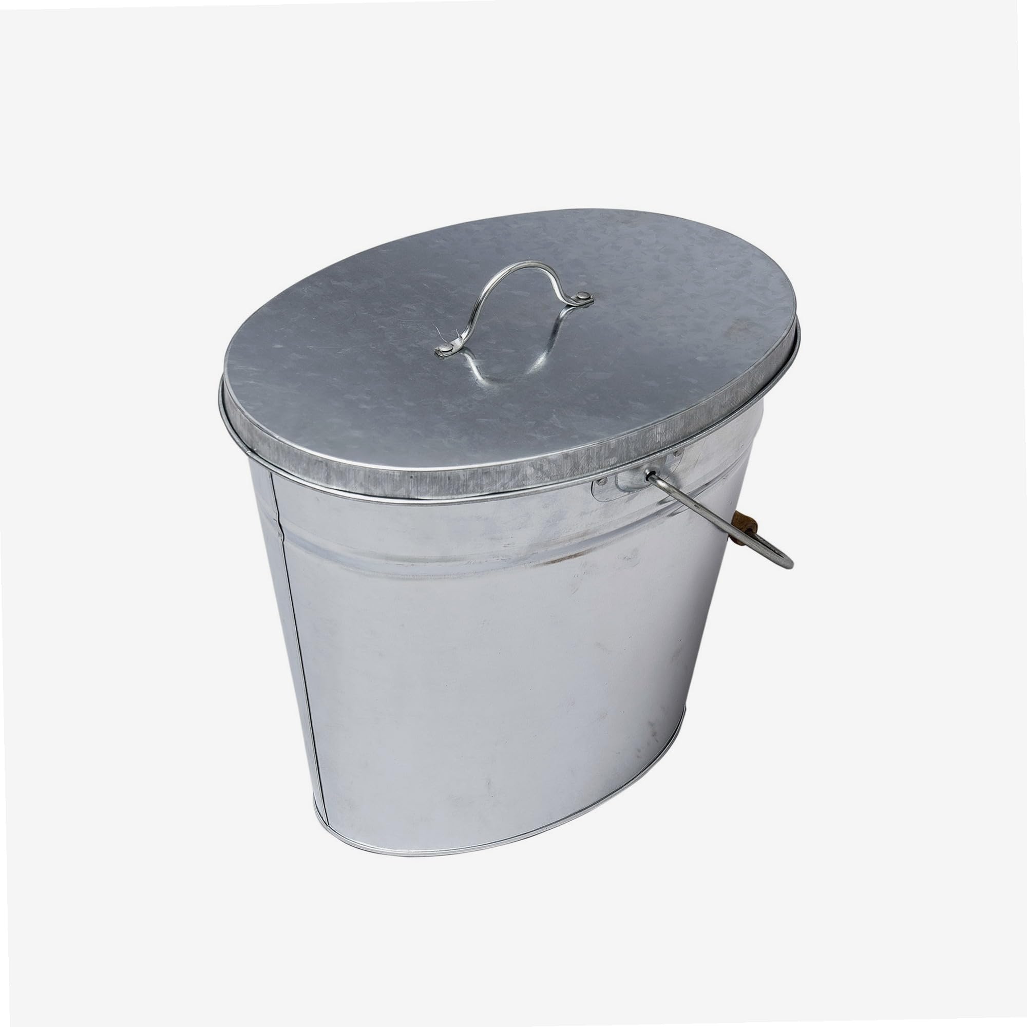 Cubeta de ceniza de metal galvanizado WERKA PRO con tapa y asa