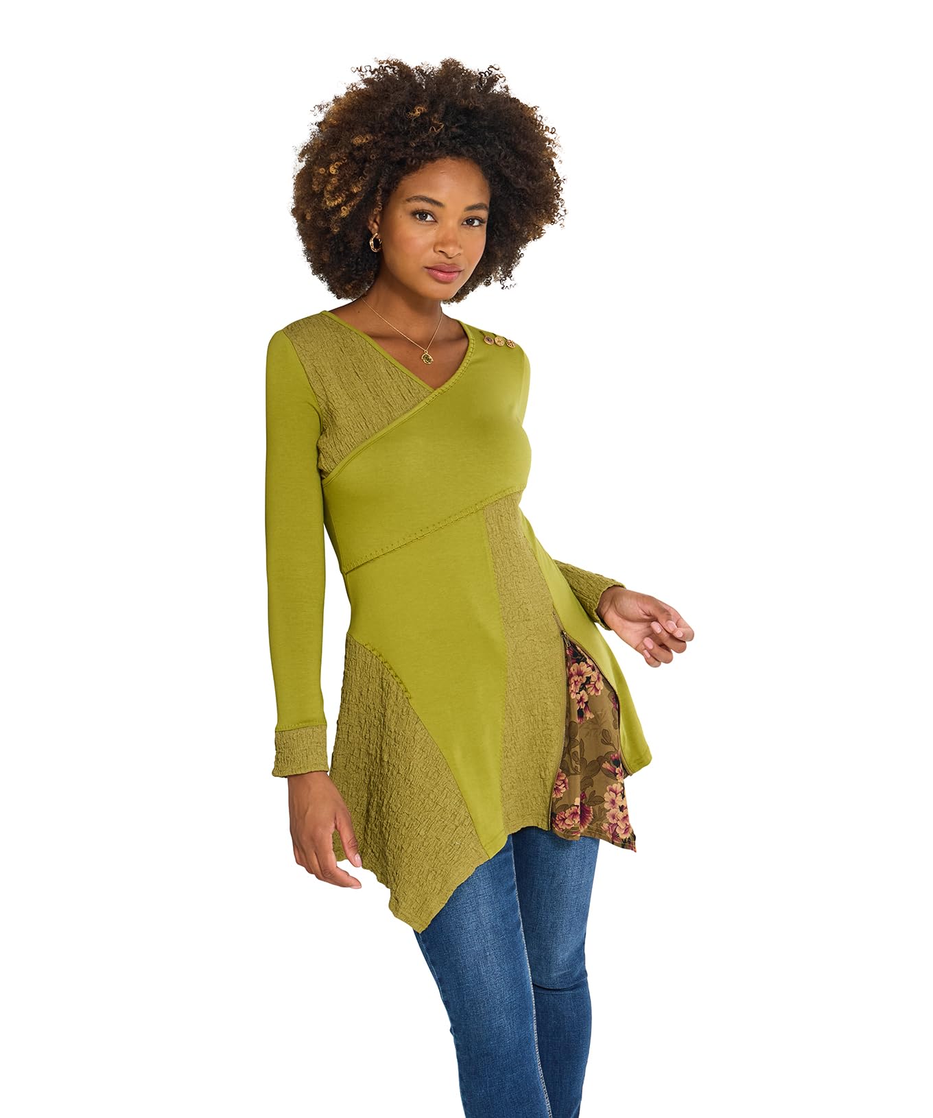 Joe Browns Women's Asymmetric Hem Jersey Tunic, Regular, Green, UK 18