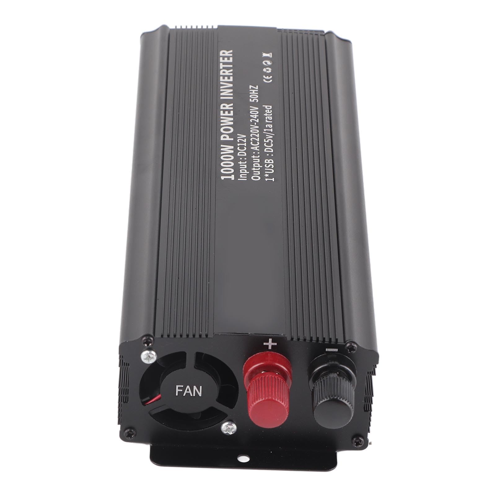 Akozon Inversor de Onda sinusoidal Pura Convertidor de 12 V Convertidor de Corriente 220V 1000W con Panel Solar