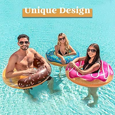 Lustige aufblasbare Donut-Schwimmreifen – Hochwertiges Vinyl, funkelnde Optik, 82.55 cm – Perfekt für Poolpartys & Sommer! – Bild 3