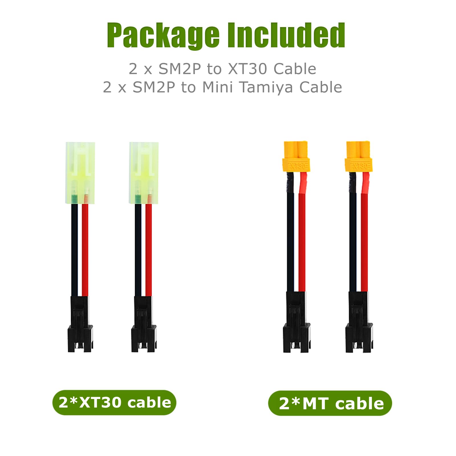 2-Pack XT30 To EC2 Adapter Connectors - No Wire Plug Adapters For RC Drone FPV Batteries - View #8