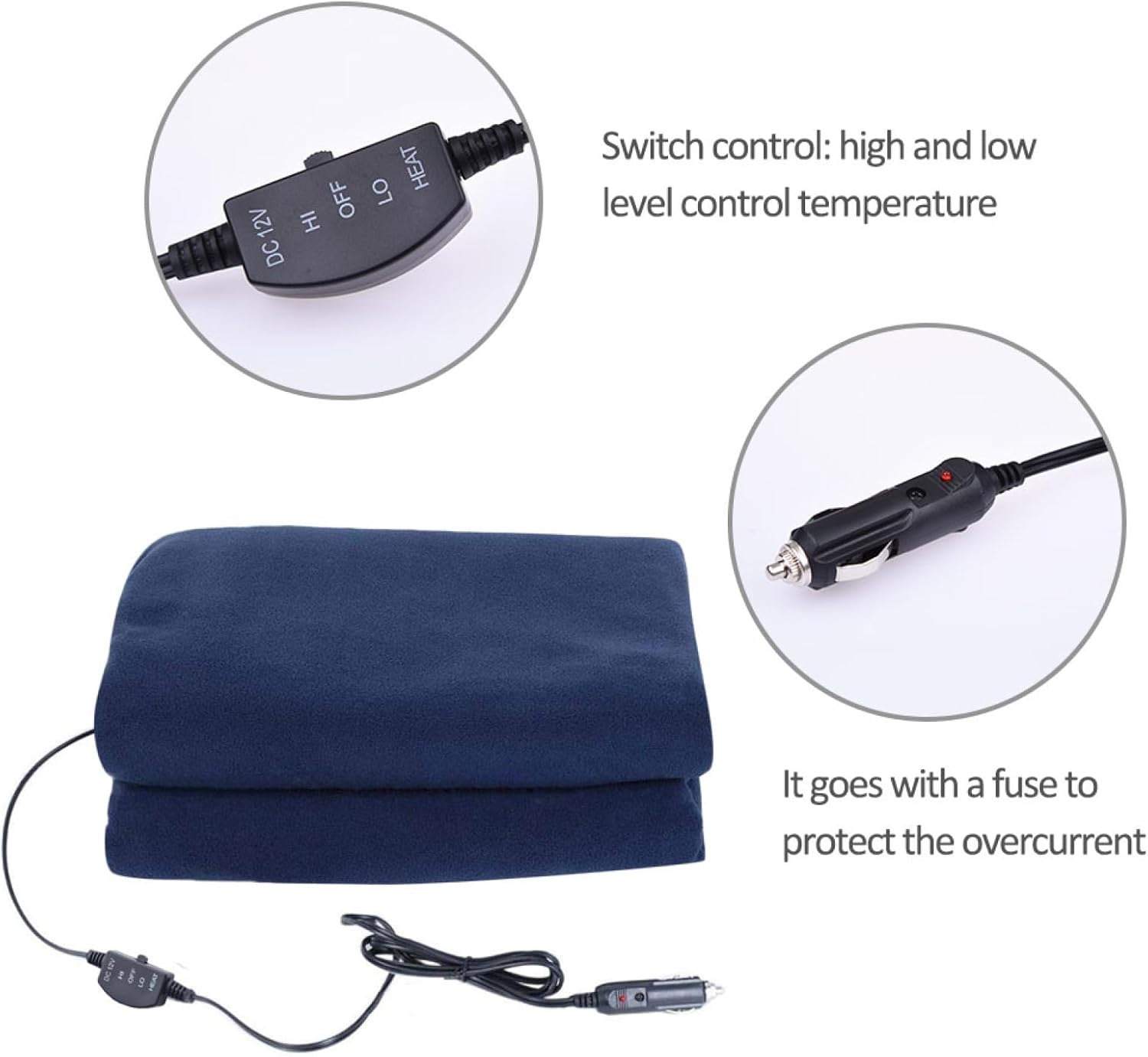 Car Heating Blanket | Electric Fast Heating Warm Blanket for Car and Home - Foldable Easy Using Warmth Supplies Suitable for Trucks, SUVs, RVs, Cars