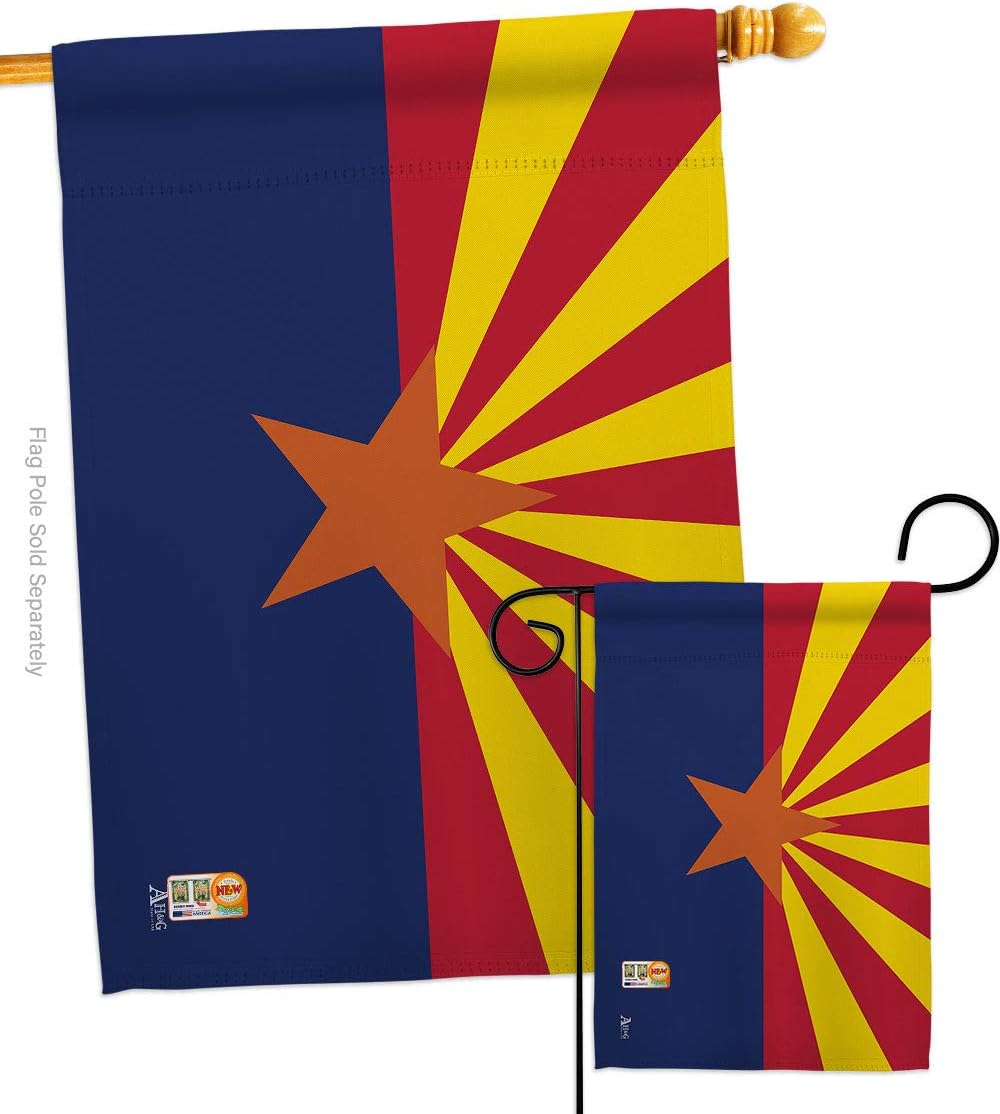 Arizona Garden House Flags Set Americana States USA American Territories Republic Country Particular Area Small Decorative Gift Yard Banner Made In 28 X 40