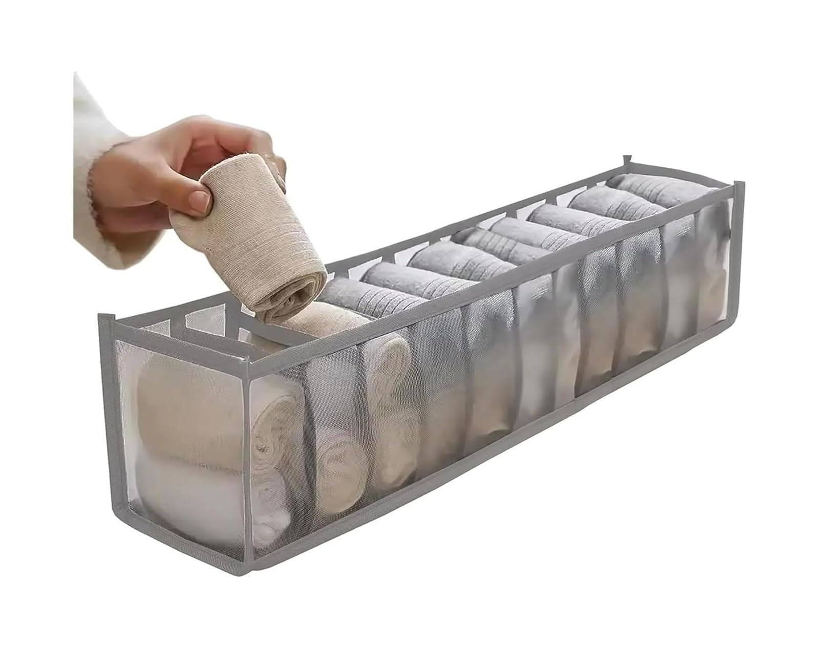 Socken Organizer Aufbewahrungsbox(11 Grid Grey)