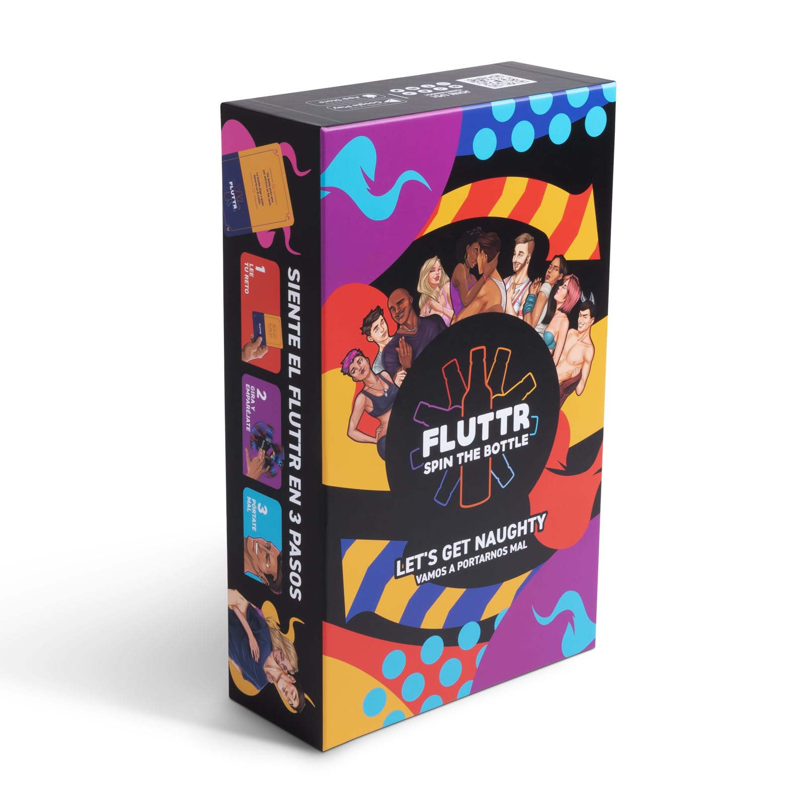 FLUTTR Spin The Bottle is Perfect for Group Game Nights and Parties. A Provocative Party Game to Give Your Game Night a Naughty New Spin! FLUTTR Spin The Bottle Drinking Game for Adults.