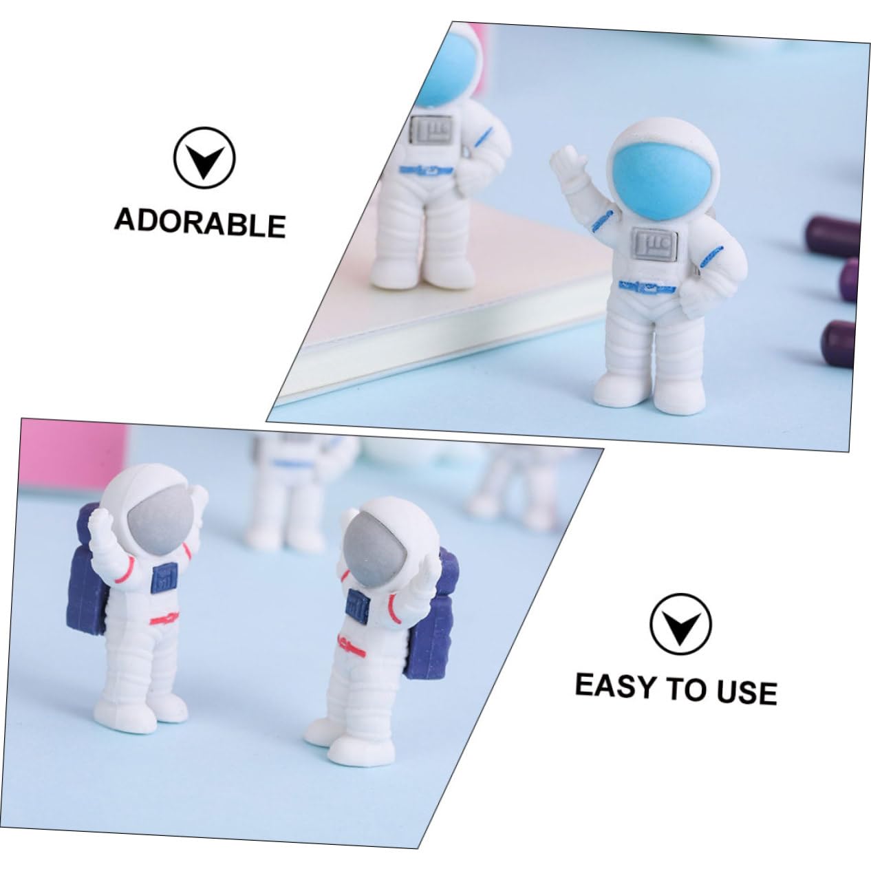 Amazon.co.jp: FUNOMOCYA 宇宙飛行士型消しゴム 24個 耐摩耗素材 創造