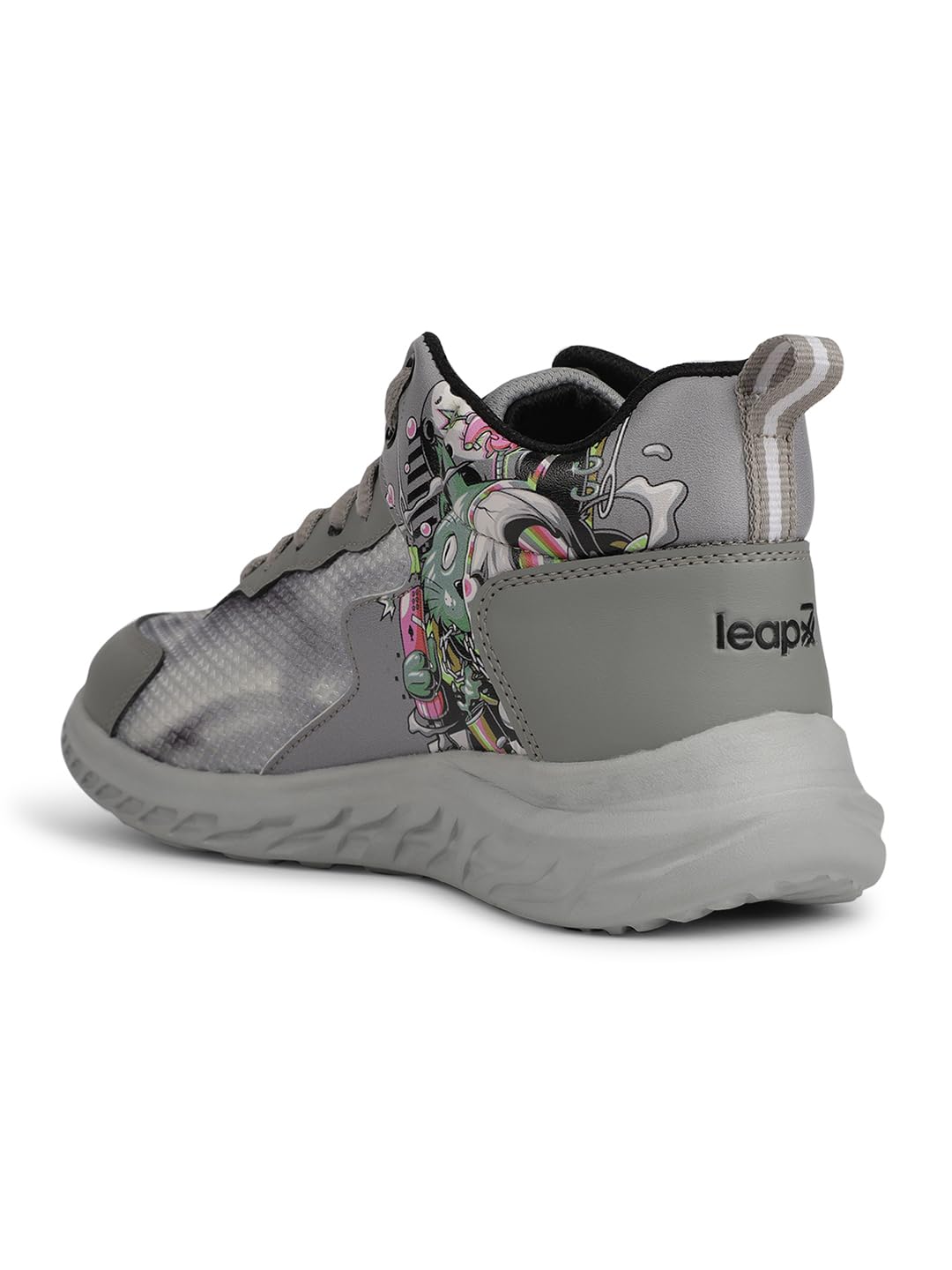 Liberty Leap7x HINKS-1L Lacing Walking Shoes for Kids with EVA Sole|Mesh Upper-Suitable for Jogging, Running|Quick-Wear Elastic Laces|Memory Foam Insole|Comfortable Footbed (L. Grey - 4 UK) 1