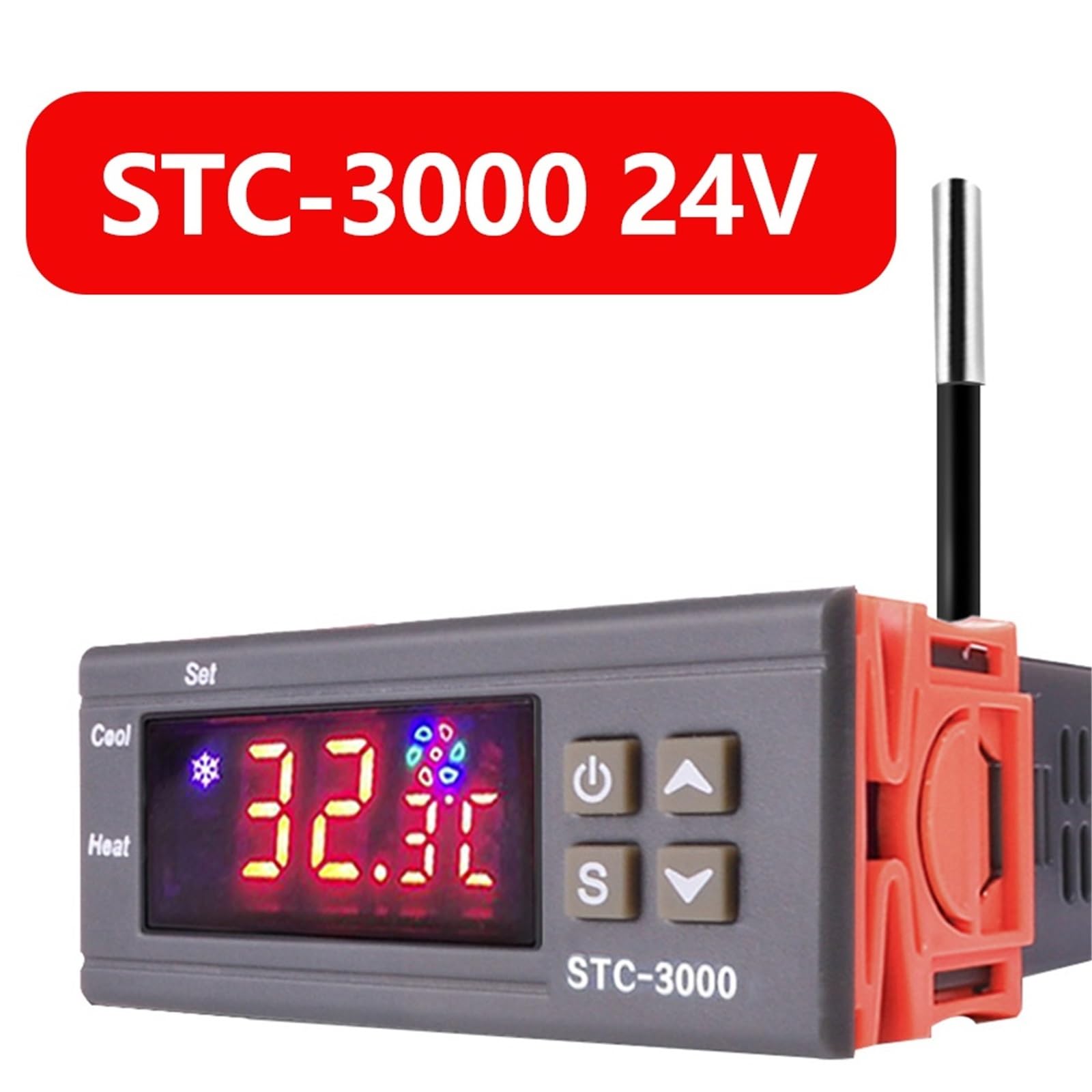 Regolatore di temperatura digitale STC-1000 220V 12V due relè Regolatore termostato for incubatore Riscaldamento Raffreddamento Termoregolatore(STC-3000 24 VDC)