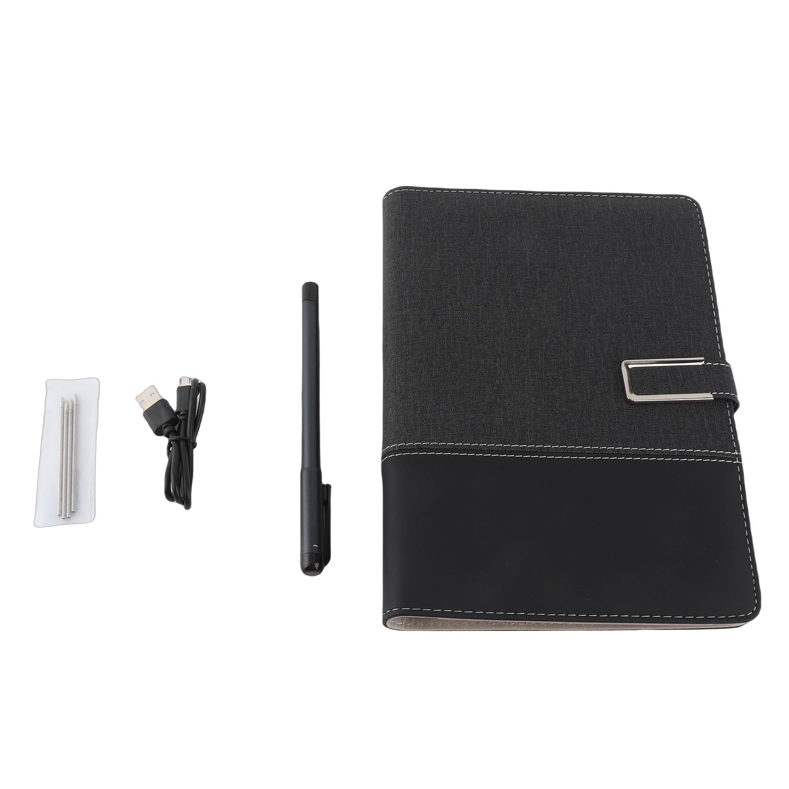 Fabater Smart-Pen-Notizbuch-Set, Bluetooth 5.0, Innovatives Digitales Notizbuch für Studenten und Kreative mit Echtzeit-Synchronisierung (Schwarzer Patchwork)