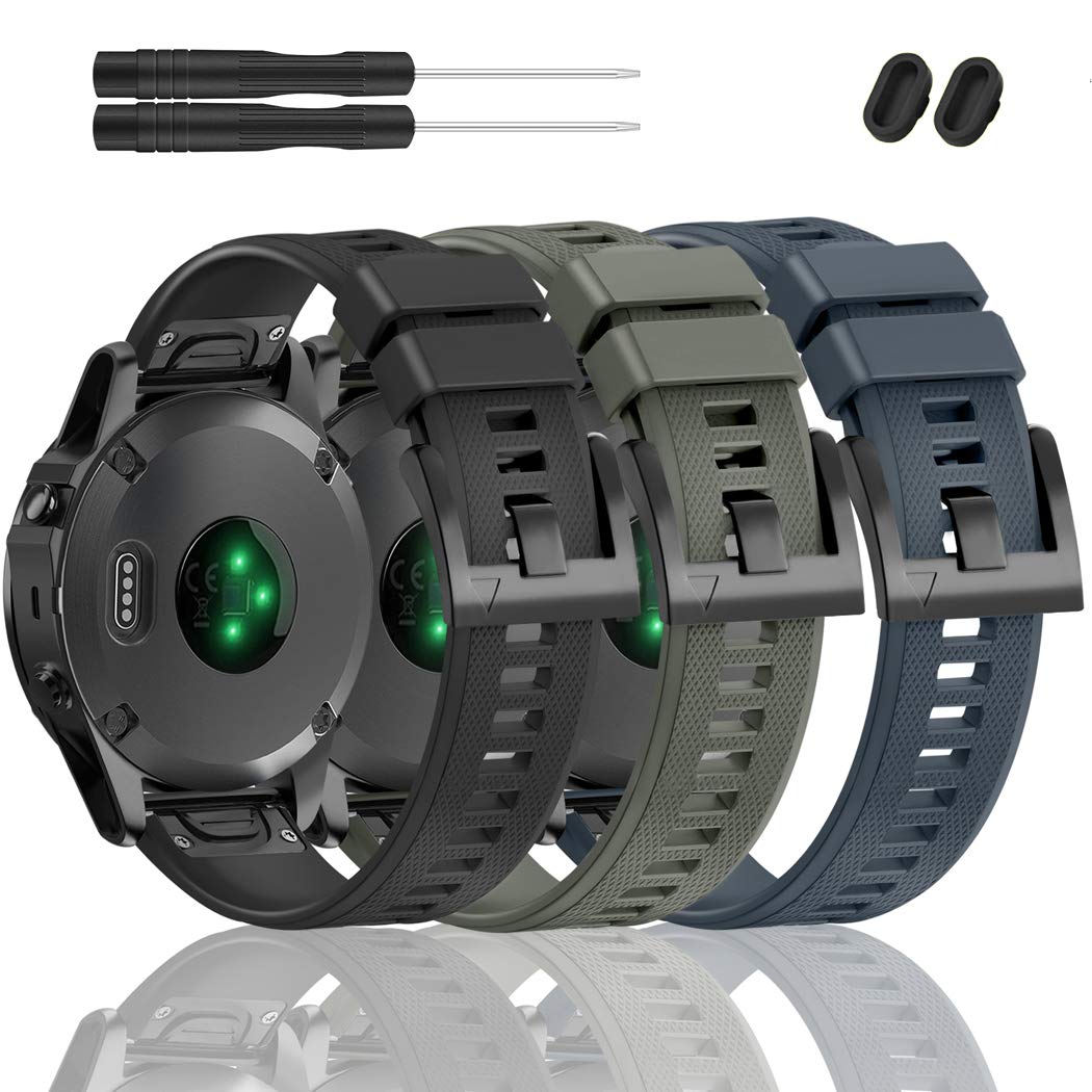 ZEROFIRE Compatible with Garmin Fenix 5/Fenix 6/Fenix 7 Watch Band Replacement, 22mm Silicone Band for Fenix 8 Fenix E 47mm/Fenix 6 Pro/Fenix 5 Plus/