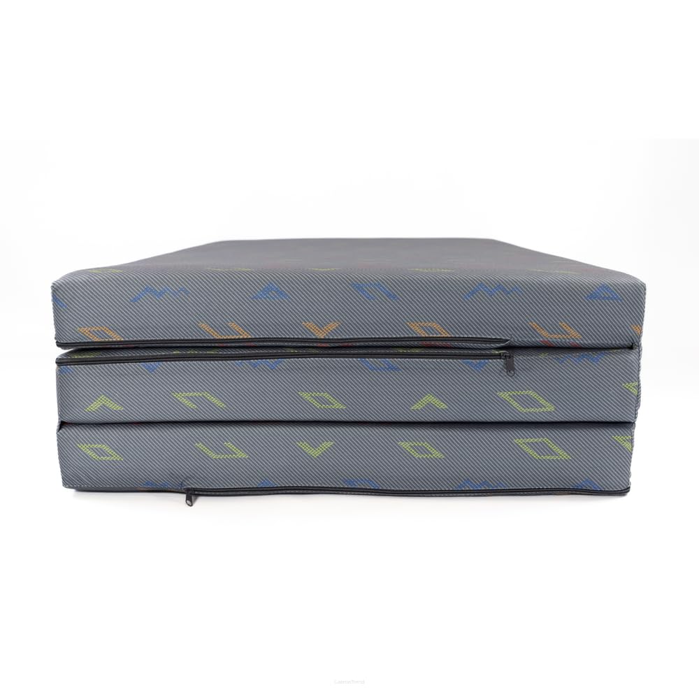 FORTISLINE Matelas de voyage pliable XL 195 x 120 x 8 cm | Matelas d'invité pliable | Certificat Oeko-Tex | Housse microfibre amovible | Mousse de polyuréthane | Idéal pour le camping et les invités