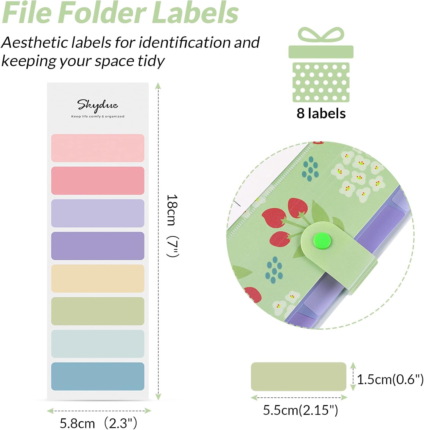 SKYDUE Expanding File Folders with 8 lables, Floral Printed Accordion Document Folder Organizer US Letter Size
