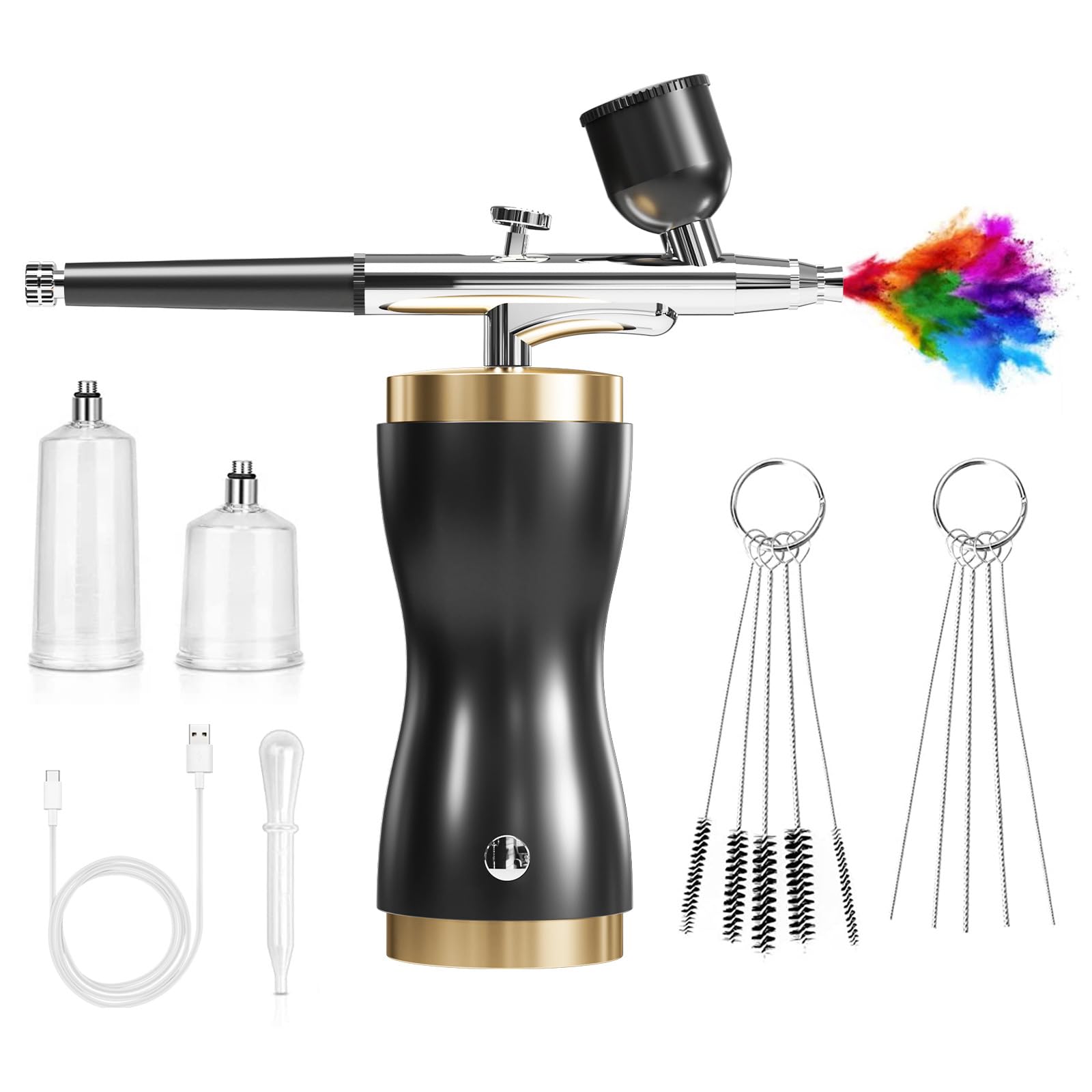 Jazuaiao Black Metal Electric Sprayer With Detachable Design For Easy Maintenance For Artwork And Scale Model Projects Sprayer For Model Painting