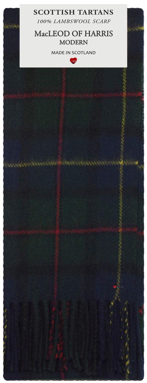 I LUV LTD MacLeod Of Harris Modern Tartan Plaid 100% Lambswool Scarf & Tie Gift Set