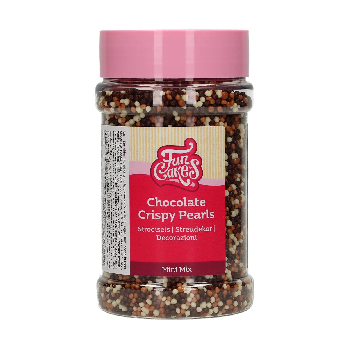 FunCakes Mini Chocolate Crispy Pearls Mix: Cake Sprinkles, Great Taste, Perfect for Cake Decorating, Chocolate Sprinkles. 175 g.