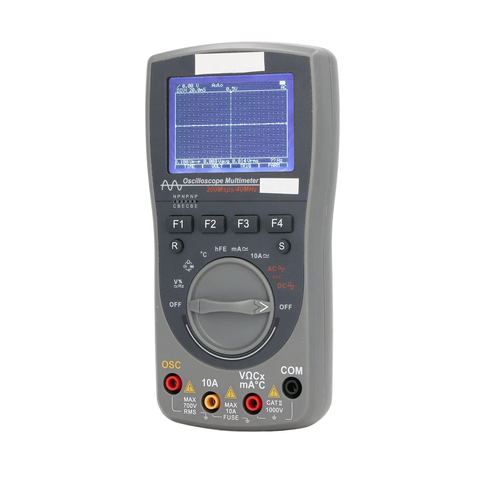 FTVOGUE Oscilloscopio Digitale Palmare, Multimetro Digitale in Silicone ABS PC, Strumento di Test Ad Alta Precisione 2 in 1 da 200 Msps 80 MHz per Test di Apparecchiature, Diagnosi Automobilistiche,