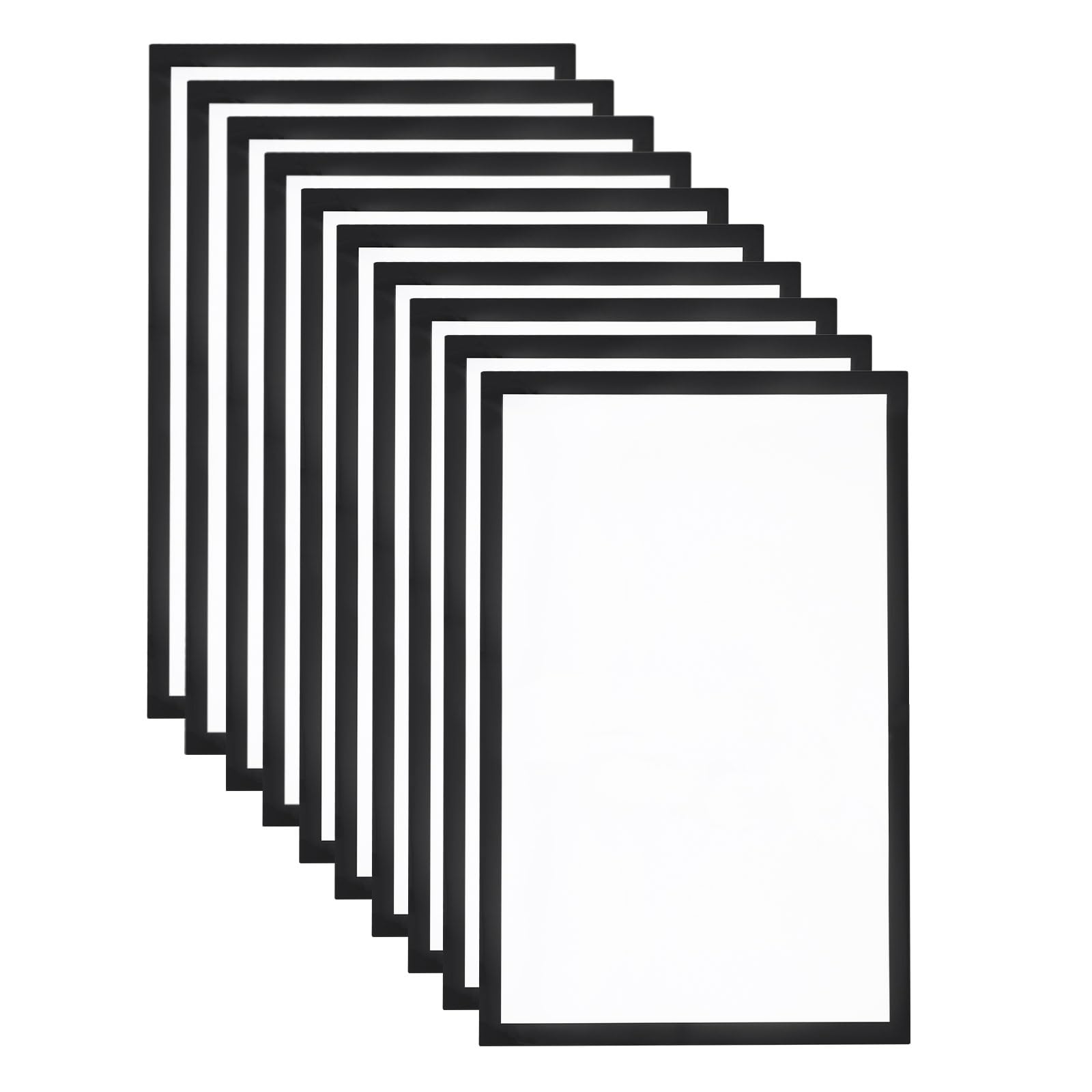MECCANIXITY 10pcs Self Adhesive Magnetic Poster Frame Wall Sign Holder, 11"x17" Magnetic Picture Frame Document Display Window Sign Wall Mount for
