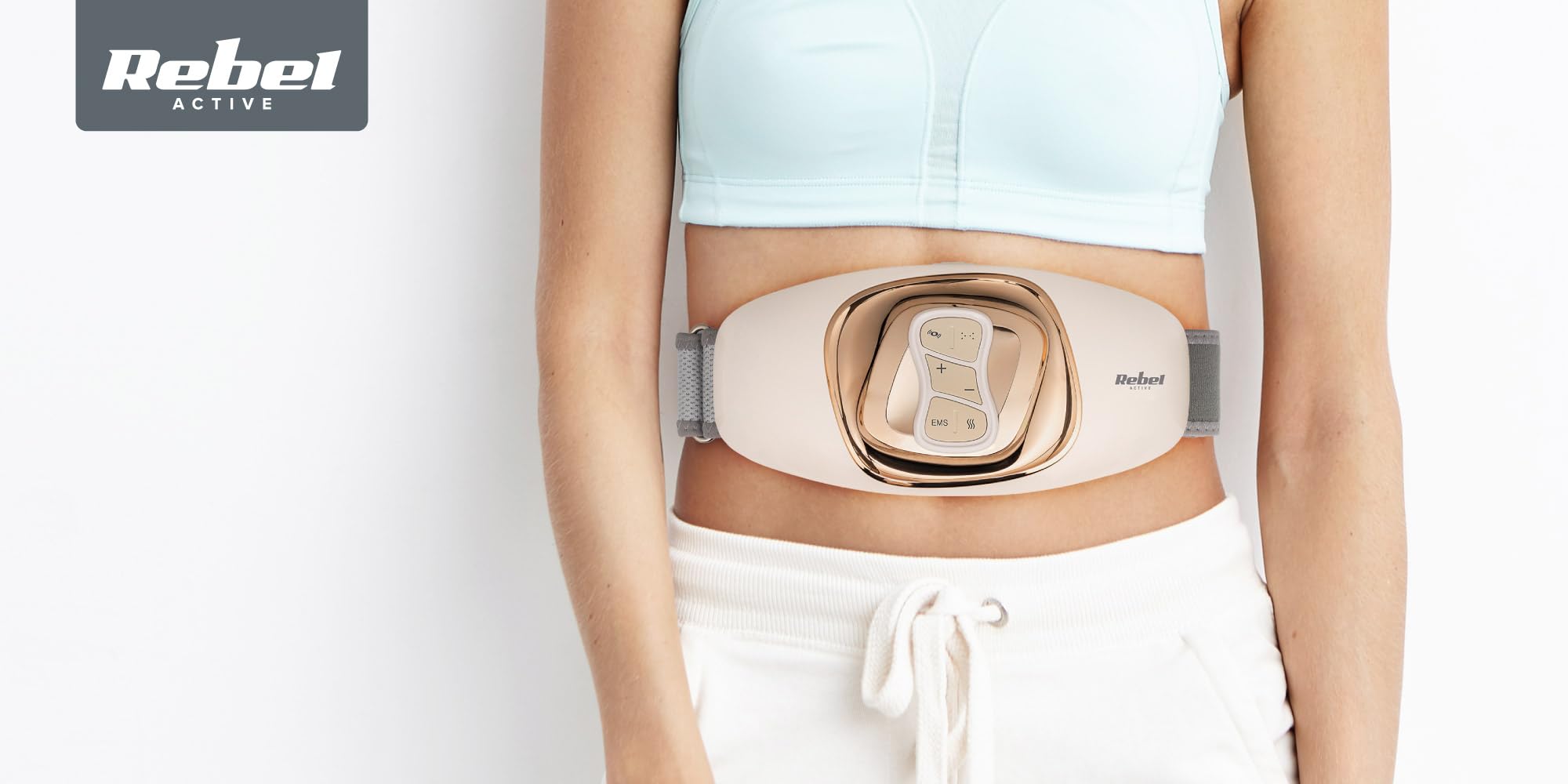 Rebel Gürtel Massagegurt Bauchmuskel Stimulation Wireless Heizfunktion Fernbedienung RBA-6008