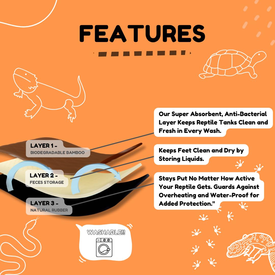 Geckopia Premium Reptile Liner Reptile Carpet Reptile Bedding