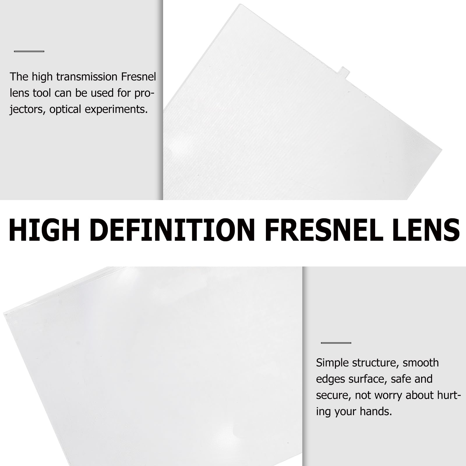 CLISPEED 2pcs Fresnel Lens Magnifier: Acrylic Lens Screen Full Page Magnifier for Seniors Reading Computer Monitors Solar Heating Magnifiying Fire Starter Physics Classroom - Image 7