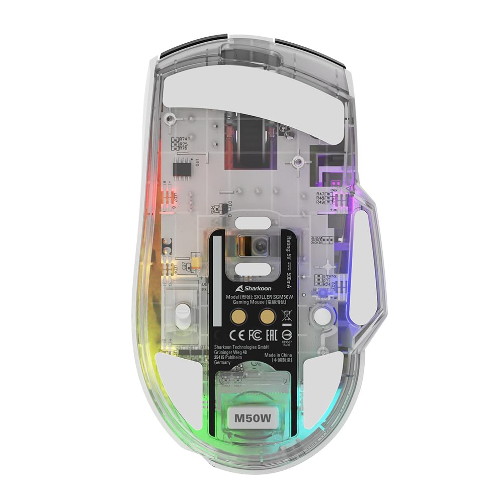 Sharkoon SGM50W mouse Giocare Mano destra RF Wireless + USB Type-A Ottico 6400 DPI