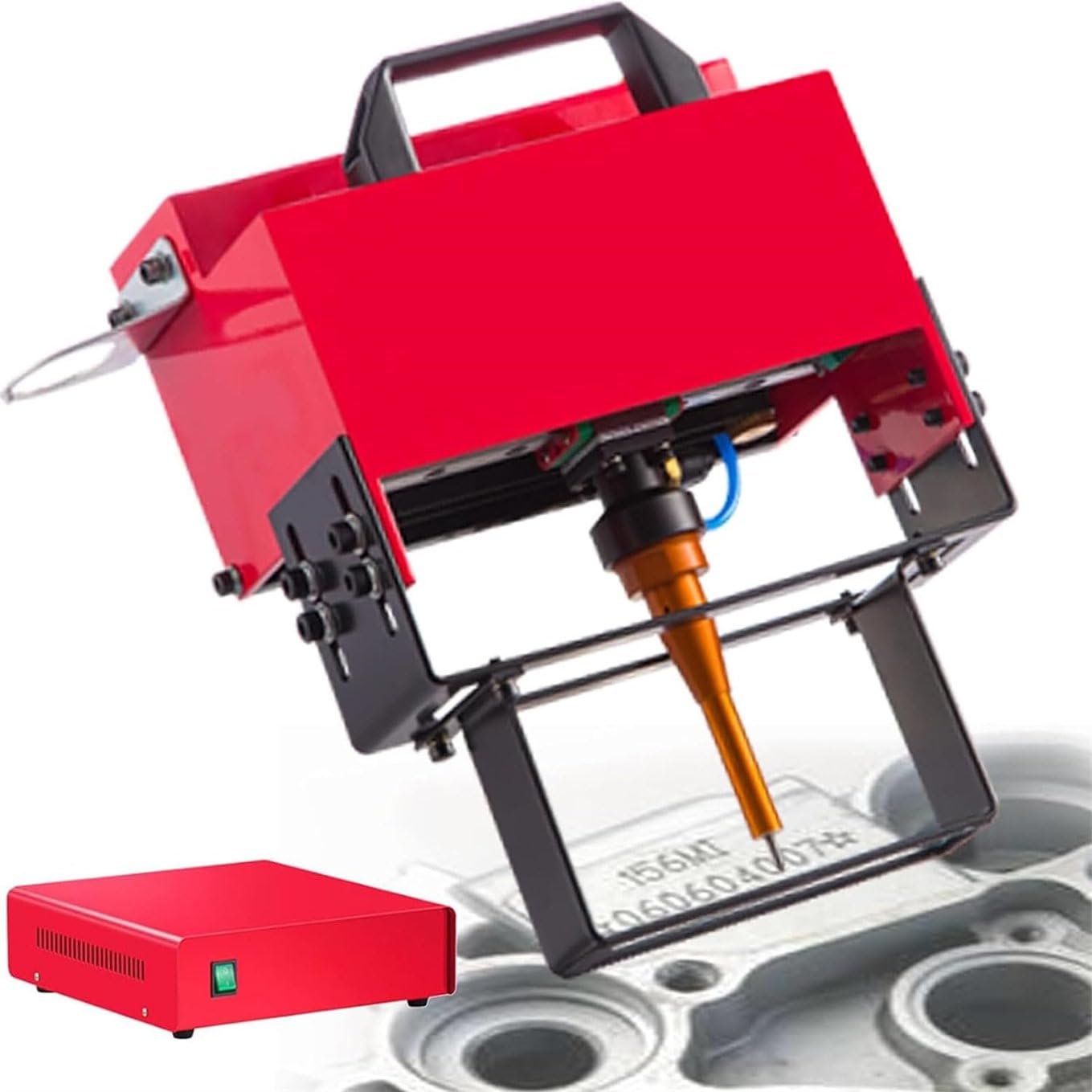 ZMJGLL Pneumatic Marking Machine, 100 * 20mm Metal Marking Engrave Machine,Metal Dot Peen Marking Machine,for VIN Code Frame Chassis Number