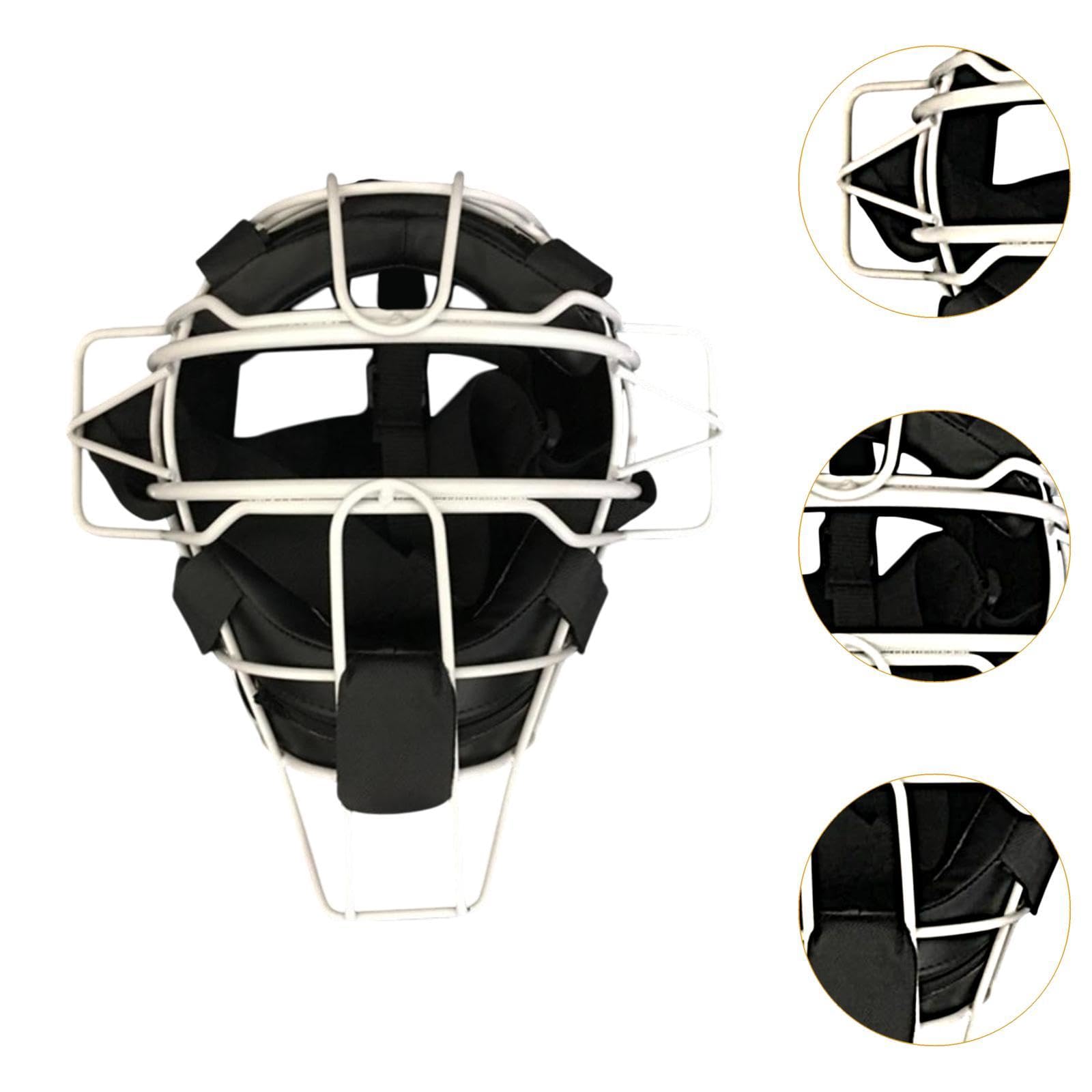 Casco de Catcher de Béisbol con Protector Facial Reforzado Almohadilla Suave Absorbente Banda Ajustable Estructura Ligera Y Adecuada para Jugadores Ad