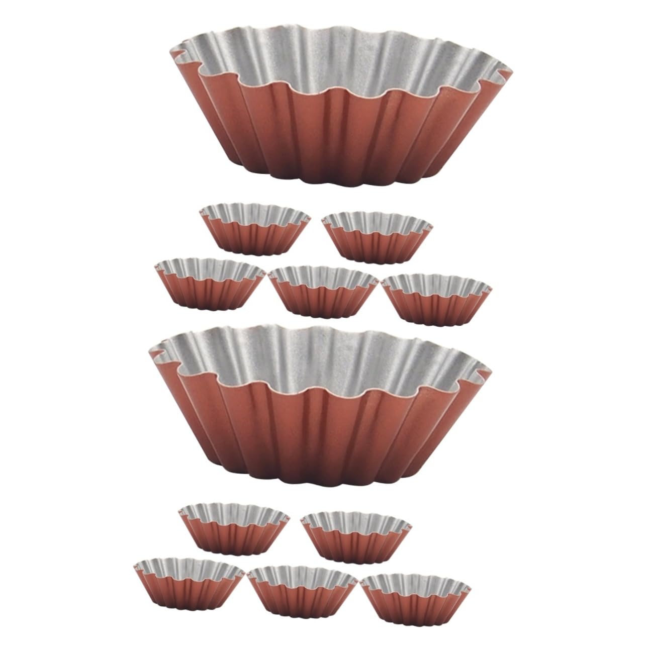 COLLBATH 2 Sätze Teiliges Muffinform Aus Karbonstahl Antihaft Egg Tart Form Für Cupcakes Pudding Und Desserts Für Zuhause Restaurant Und Bäckerei 6 Stücke * 2