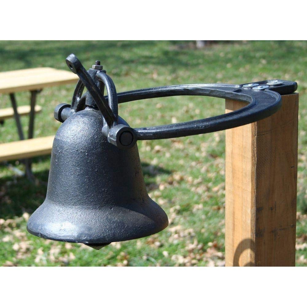 tonchean Campana de hierro fundido pesado para cena, estilo antiguo, estilo vintage, agitación manual, para jardín al aire libre, patio, granja, iglesia, escuela