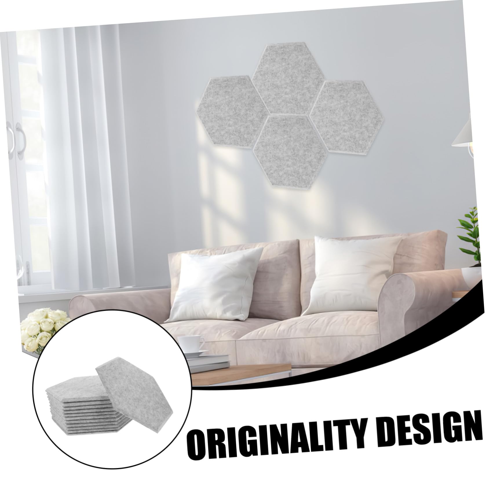 STOBAZA 12 piezas Paneles Acústicos para Pared Fieltro Insonorizante Gris Plata Material Absorbente Sonido Aislamiento para Estudio Oficina Hogar