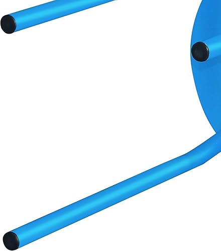 Miniatura 10 de Topeakmart, conjunto de 5 taburetes redondos de plástico, set de taburetes para bar, colores azul, verde, rojo, blanco y amarillo