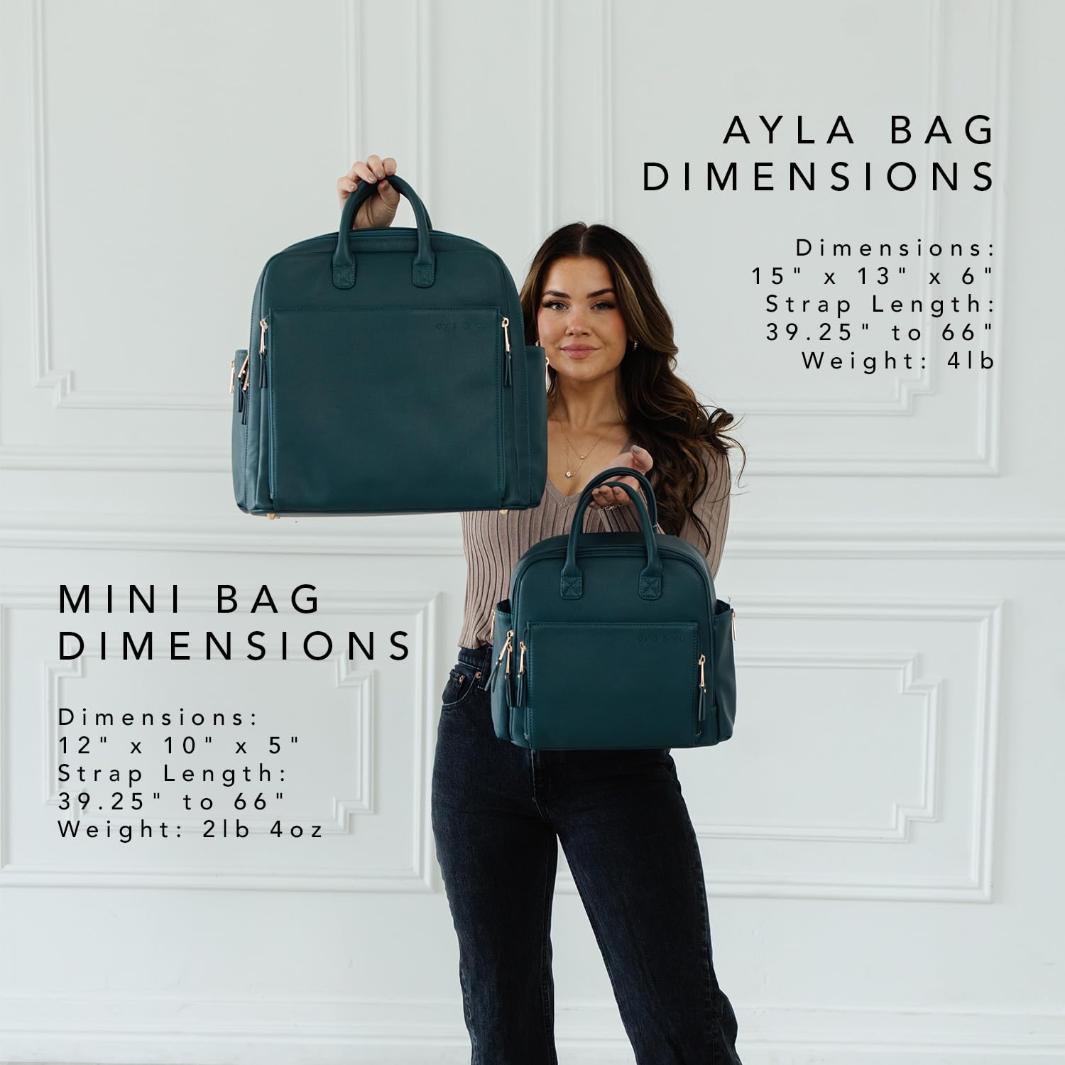 Ayla & Co Mini-Tasche, Übergangs-Minimal-Wickeltasche, veganes Leder, mit erweiterbaren Taschen, integrierter Geldbörse, Organizer