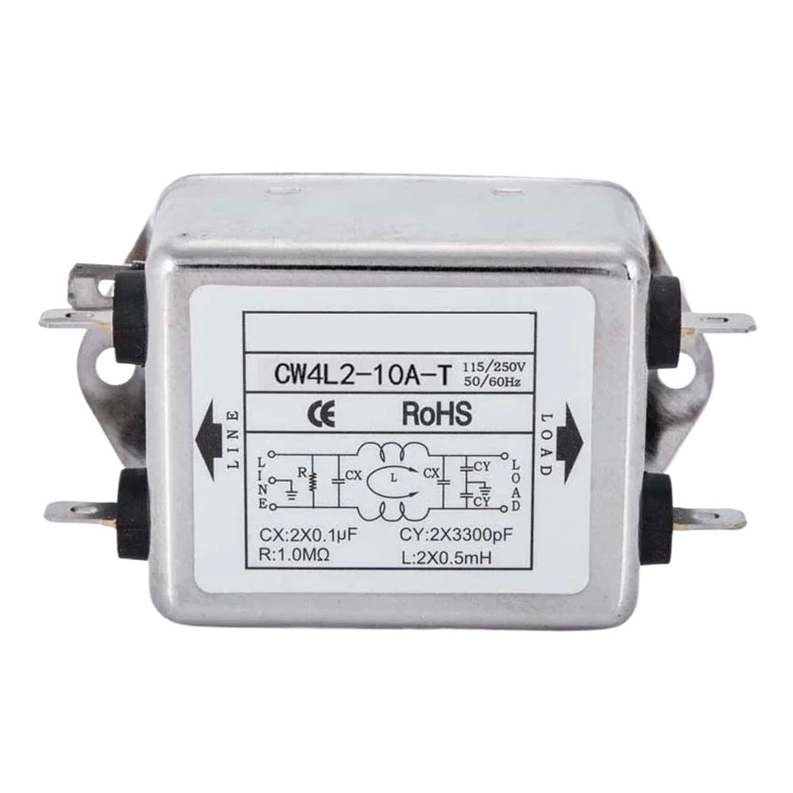 MBPAIHOP Single-phase 220V power supply filter CW4L2-T bolt interface anti-interference equipment(CW4L2-6A-T)