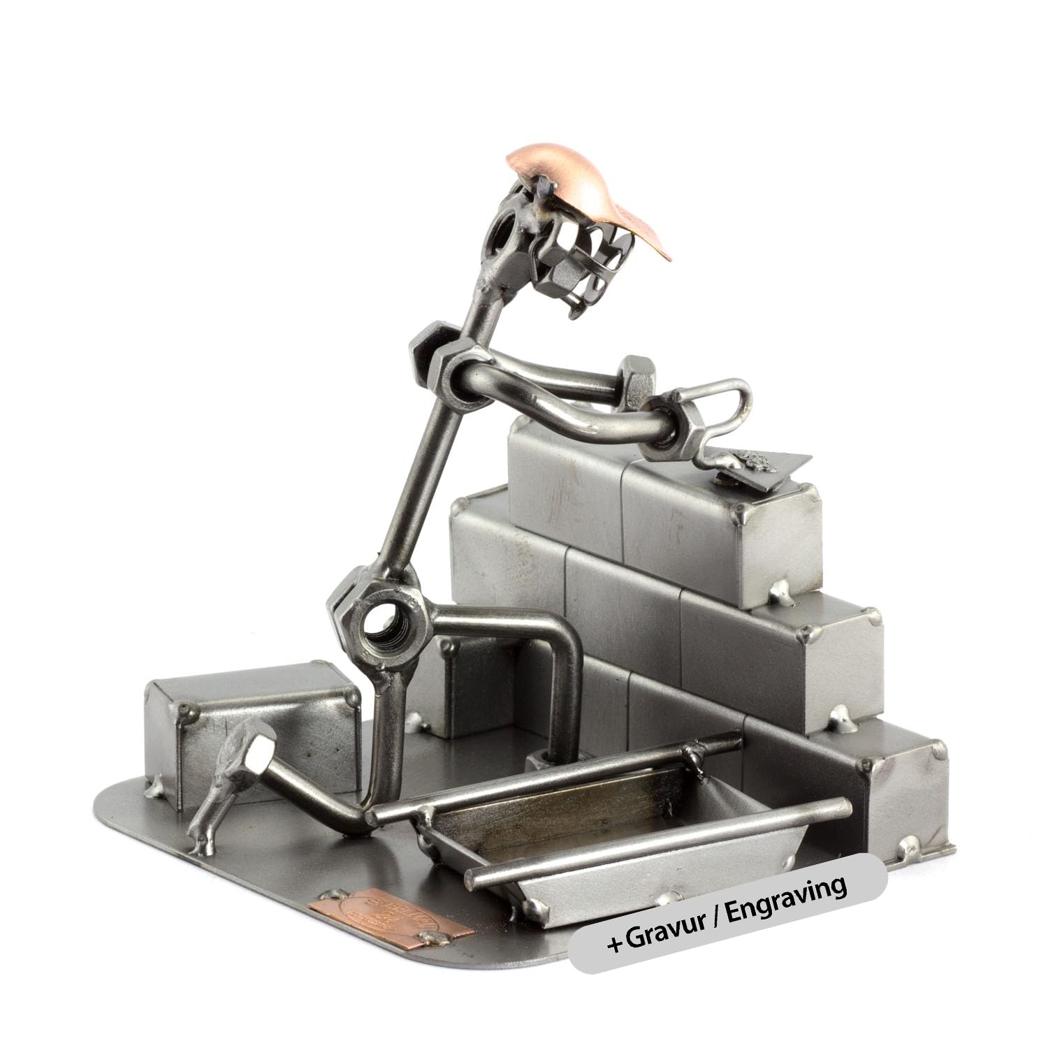 Steelman24 I Albañil con Grabado Personal I Made in Germany I Idea para Regalo
