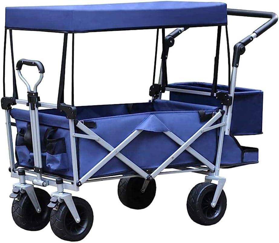 Carrito plegable portátil DUANZEYUQA con carga máxima de 100Kg, resistente y ligero para playa, jardín y compras miniatura 1