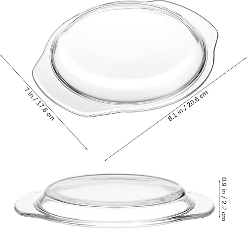 Miniatura 3 de Cubierta de vidrio para microondas y bandeja para hornear, tapa resistente al calor para horno y microondas, cubierta de vidrio transparente para