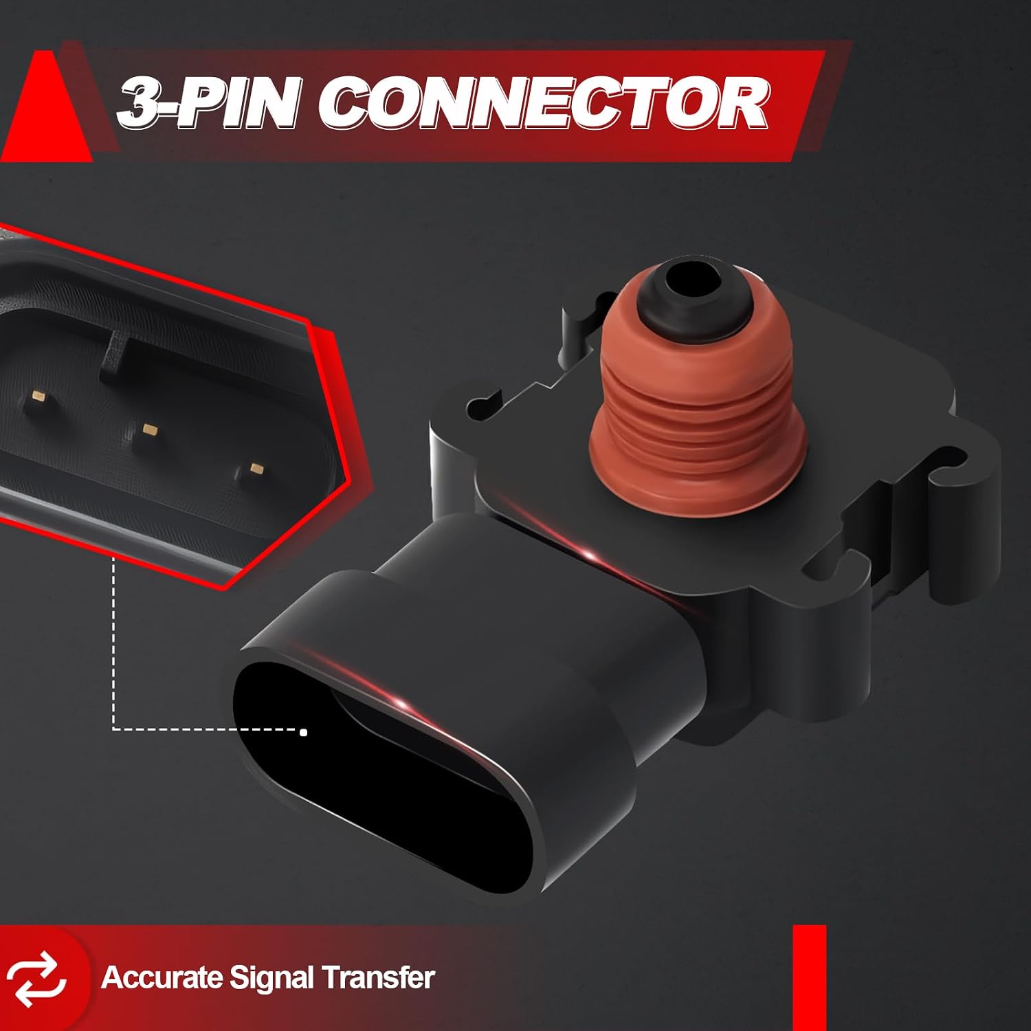 MAP Sensor Manifold Absolute Pressure: 16187556 12614973 213-4434 Compatible with 1996-07 Chevy Express/GMC Savana 1500 4.3L, 1999-08 Silverado/Sierra 1500 5.3L,2000-08 Tahoe/Yukon,See Fitment