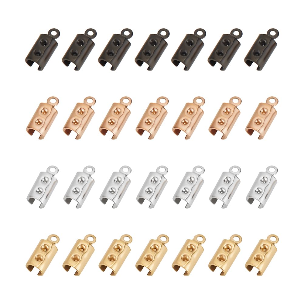25 Embouts De Cordon Pour Bijoux DIY - Cuivre Argenté - Diamètres 2 à 6 Mm - Pour Bracelets, Colliers En Cuir Ou Corde