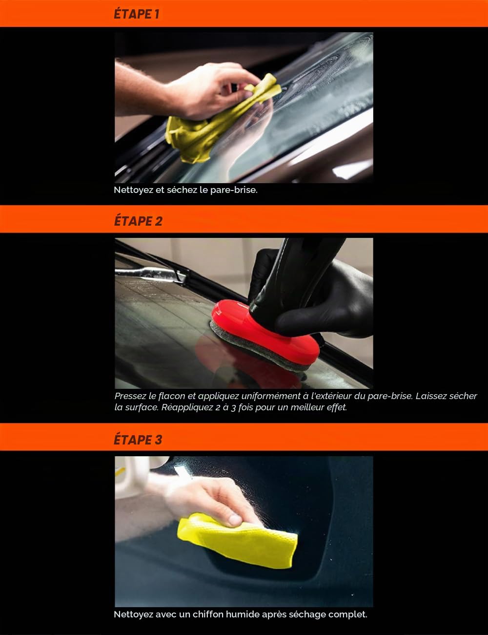 Visbella Anti-pluie avec chiffon de nettoyage, nettoyant pour vitres, liquide de lavage, essuie-glace hydrofuge pour pare-brise de voiture, fenêtres, rétroviseurs, lunettes, visibilité et sécurité
