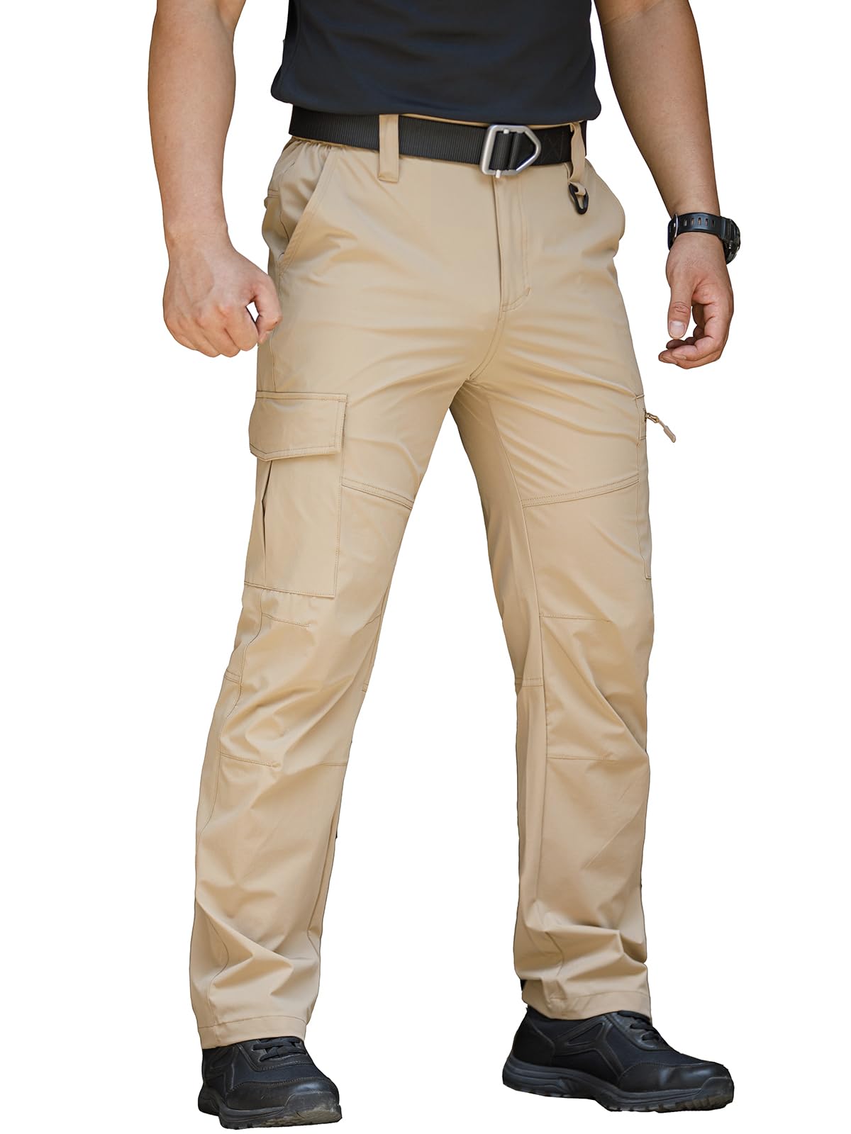 MANSDOUR Pantaloni da trekking leggeri da uomo, ad asciugatura rapida, resistenti all'acqua, tattici, da lavoro all'aperto, da pesca