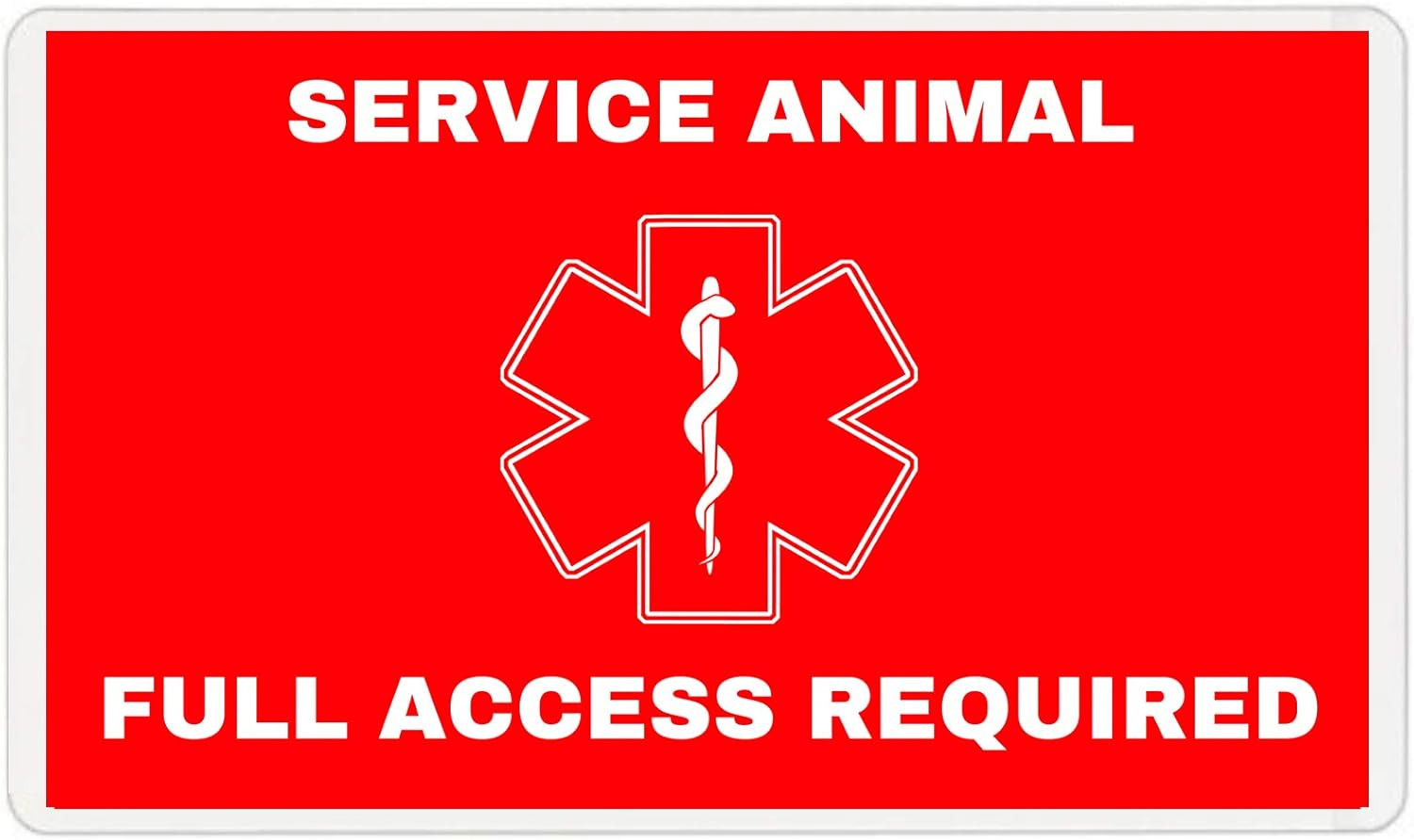 Service Dog ID Badge & ADA Information Card - Wallet Size Laminated Rights Card