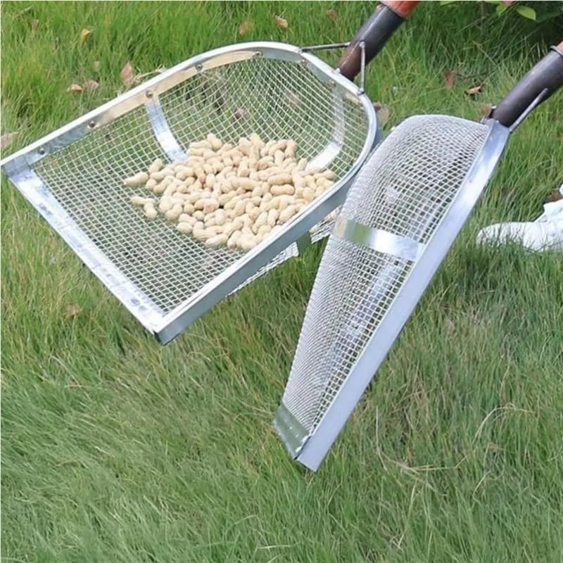 Pala tamizadora de Arena, de Acero al Carbono, de Paso for el jardín, Robusta Fabricada en Acero Inoxidable con Mango Antideslizante.(4mm)