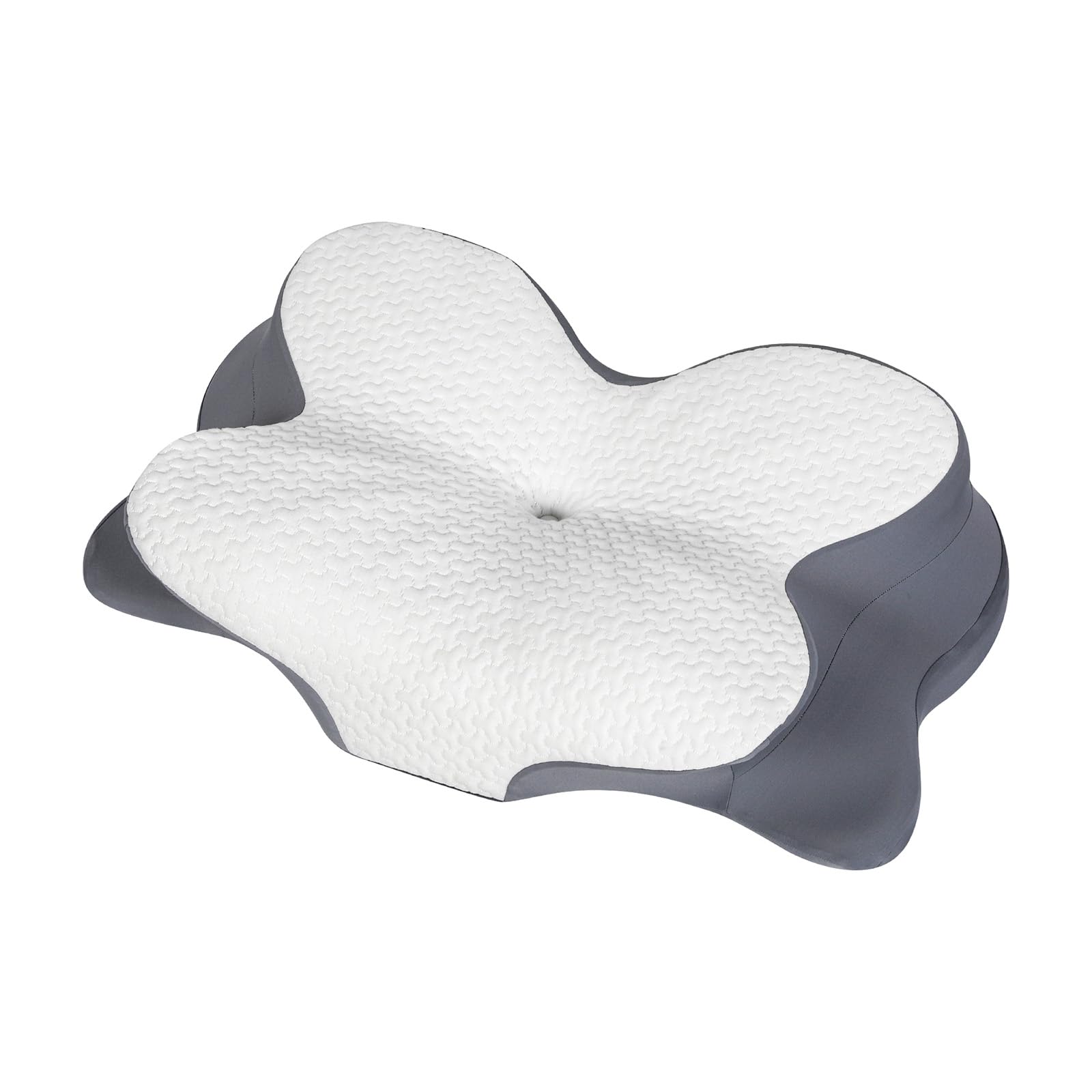 Lavio Grey Cervical Neck Pillow Memory Foam Pillows Neck Shoulder Arm Support Pain Relief Ergonomic Design, Stomach & Back Sleeper Sleeping, Different 2 Heights, Removable Washable Pillowcase