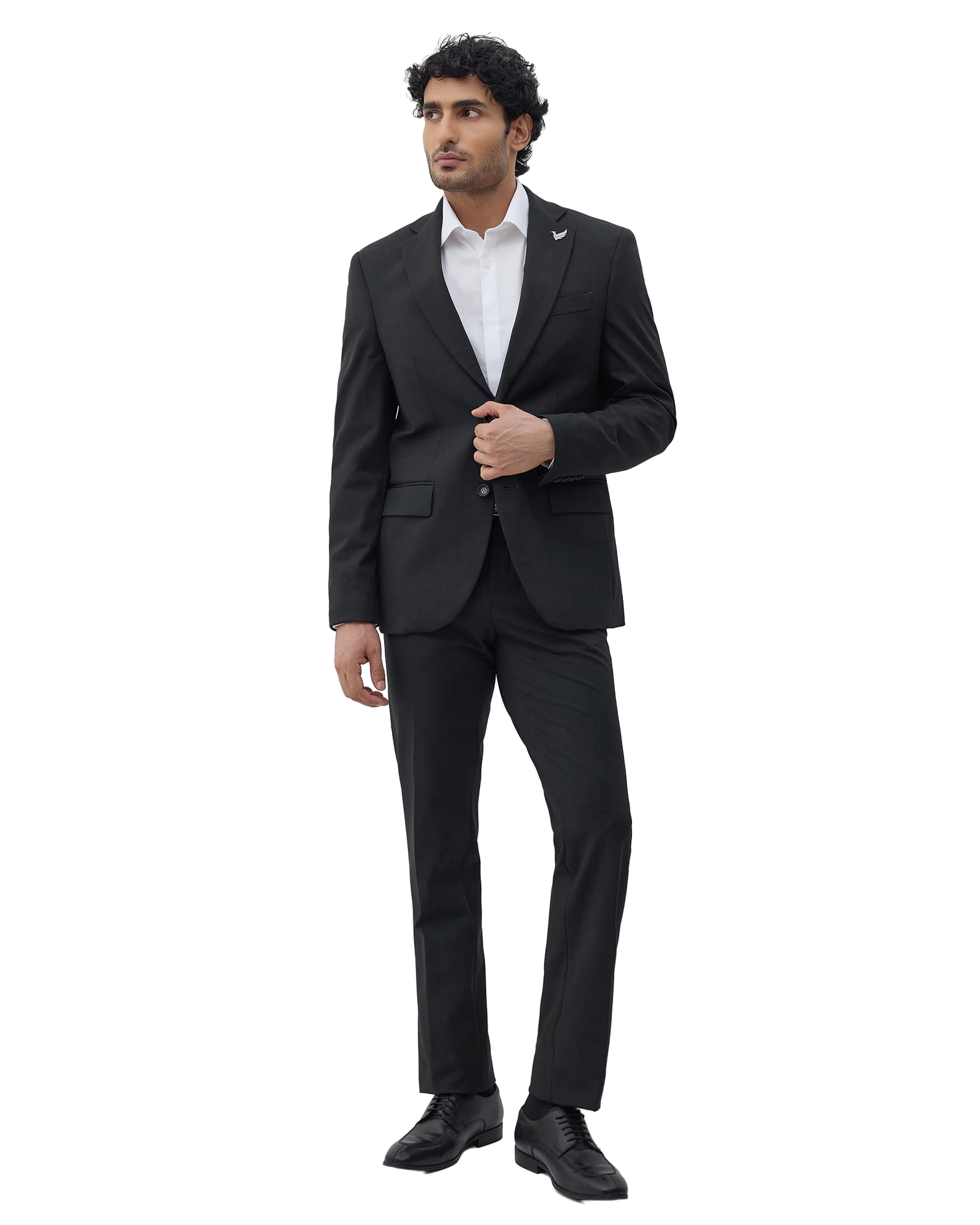 blackberrys Men Milange Slim Fit Suit | Viscose Rayon Blend | 2 Button Single Breasted-picture-7