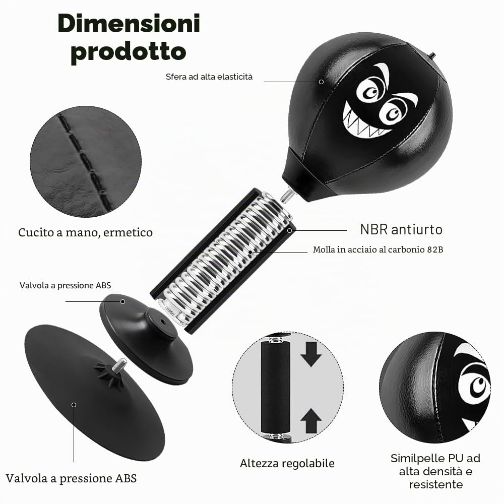 Punching ball tavolo ufficio punching ball con ventosa, resistente palla Rage Bag Desktop Punching Bag Mini sacco da boxe per attività a casa e in ufficio per alleviare lo stress