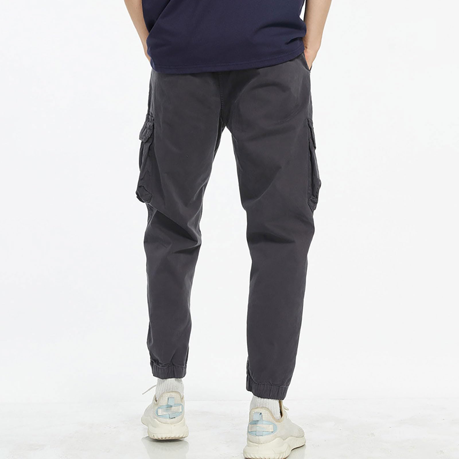 Pantalones de trabajo tipo cargo para hombre, tácticos, con bolsillos, ropa de trabajo, pantalones chinos elásticos, ajuste regular, pantalones casuales para exteriores, pantalones deportivos de