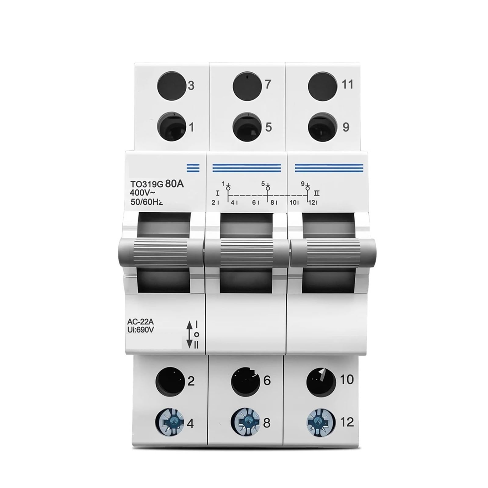 Interruttore di commutazione manuale a doppia alimentazione TO319G 2P 400V~ AC 80A Interruttore di interblocco di isolamento 1 pz